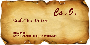 Csóka Orion névjegykártya